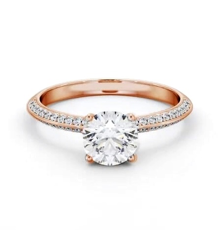 Round Diamond Knife Edge Engagement Ring 18K Rose Gold Solitaire ENRD173S_RG_THUMB2 