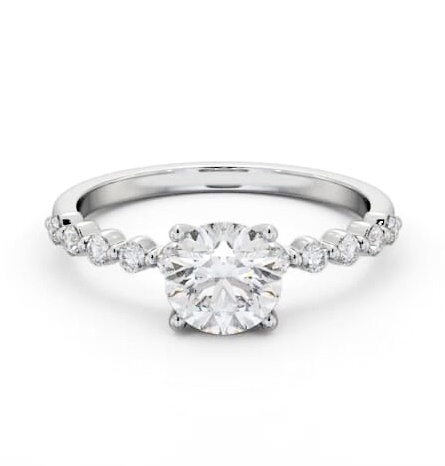 Round Diamond Engagement Ring Platinum Solitaire with Tension ENRD174S_WG_THUMB1