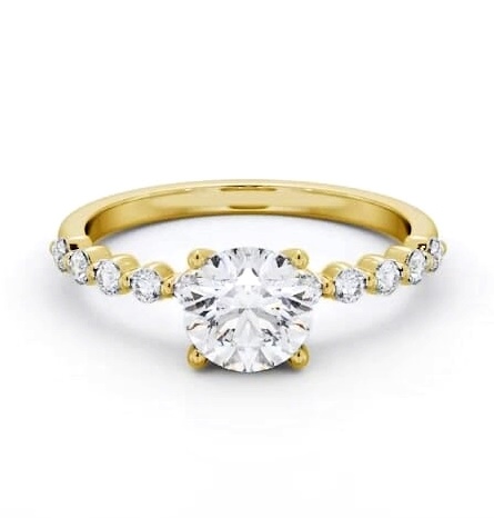 Round Diamond Engagement Ring 18K Yellow Gold Solitaire with Tension ENRD174S_YG_THUMB1