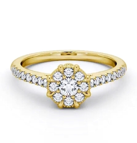 Halo Round Diamond Cluster Engagement Ring 18K Yellow Gold ENRD175_YG_THUMB2 