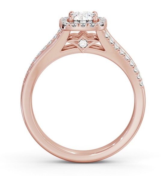 Halo Round Diamond Unique Style Engagement Ring 9K Rose Gold ENRD176_RG_THUMB1 