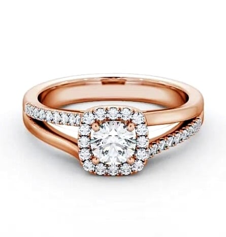 Halo Round Diamond Unique Style Engagement Ring 9K Rose Gold ENRD176_RG_THUMB2 