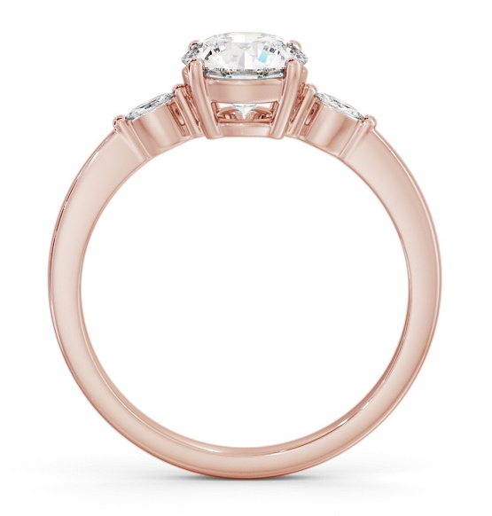 Round Ring 18K Rose Gold Solitaire with Marquise Shape Side Stones ENRD176S_RG_THUMB1 