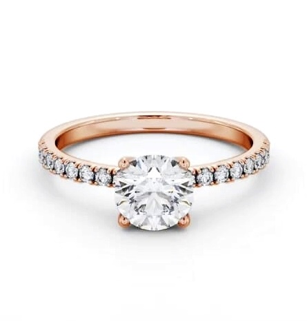 Round Diamond 4 Prong Engagement Ring 18K Rose Gold Solitaire ENRD177S_RG_THUMB2 