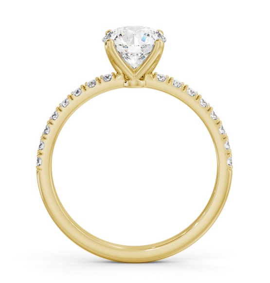 Round Diamond 4 Prong Engagement Ring 18K Yellow Gold Solitaire ENRD177S_YG_THUMB1 