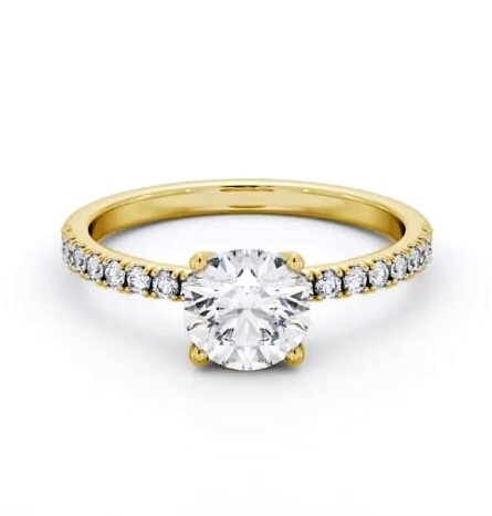 Round Diamond 4 Prong Engagement Ring 9K Yellow Gold Solitaire ENRD177S_YG_THUMB2 