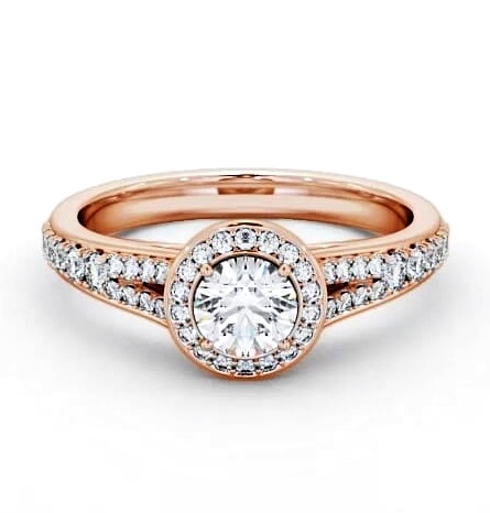 Halo Round Diamond Split Band Engagement Ring 9K Rose Gold ENRD178_RG_THUMB2 