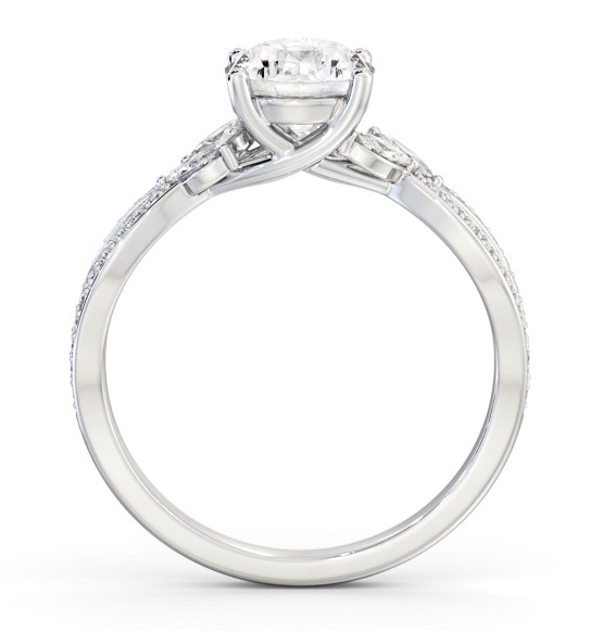 Round Diamond Exquisite Design Ring 18K White Gold Solitaire ENRD178S_WG_THUMB1 