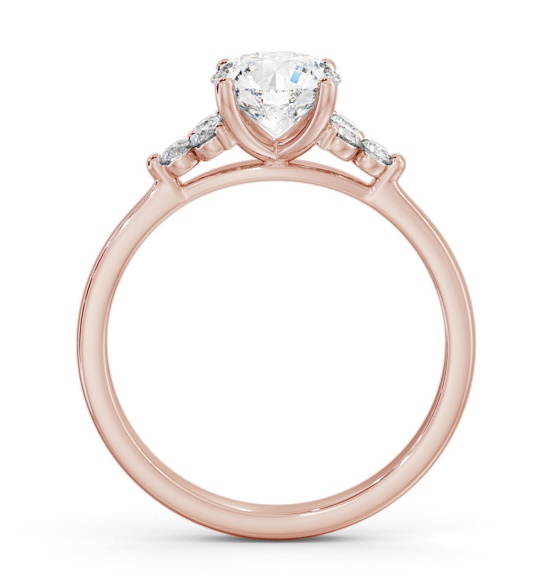 Round Ring 18K Rose Gold Solitaire with Three Round Diamonds ENRD179S_RG_THUMB1 