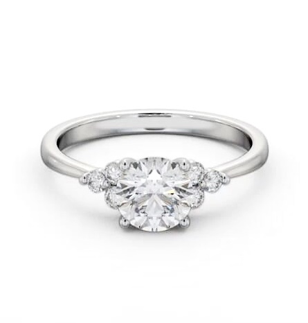 Round Ring 18K White Gold Solitaire with Three Round Diamonds ENRD179S_WG_THUMB1