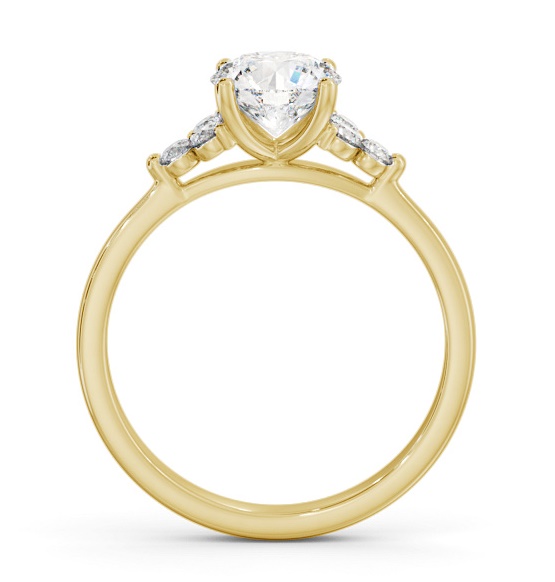 Round Ring 18K Yellow Gold Solitaire with Three Round Diamonds ENRD179S_YG_THUMB1 