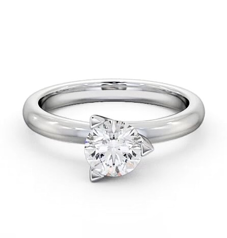 Round Diamond 3 Prong Engagement Ring Platinum Solitaire ENRD17_WG_THUMB2 