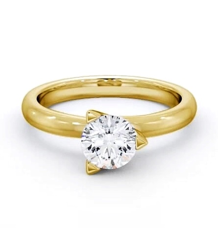 Round Diamond 3 Prong Engagement Ring 18K Yellow Gold Solitaire ENRD17_YG_THUMB2 