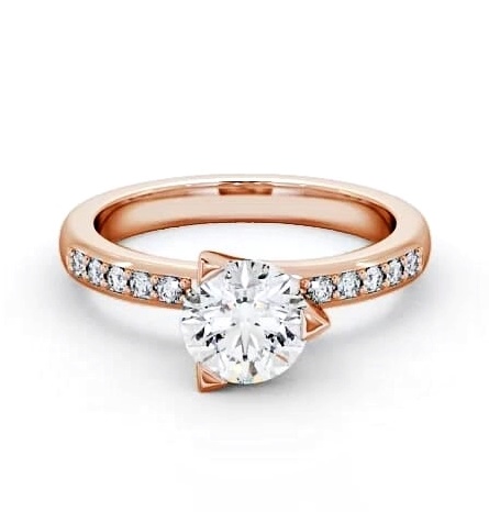 Round Diamond Rotated Head 3 Prong Ring 9K Rose Gold Solitaire ENRD17S_RG_THUMB2 