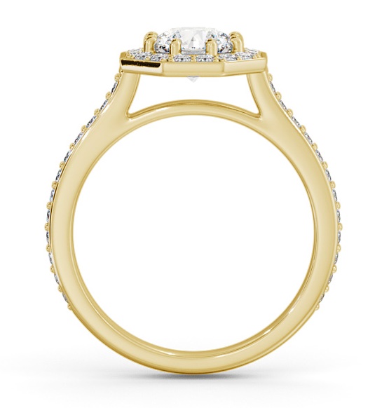 Halo Round Diamond Octagon Design Engagement Ring 18K Yellow Gold ENRD180_YG_THUMB1 