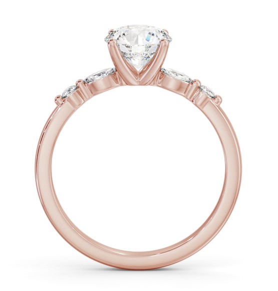 Round Ring 18K Rose Gold Solitaire with Marquise and Round Diamonds ENRD182S_RG_THUMB1 