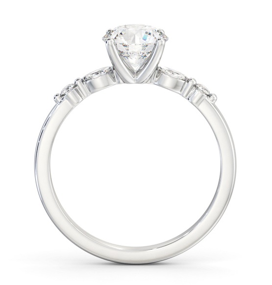 Round Ring 9K White Gold Solitaire with Marquise and Round Diamonds ENRD182S_WG_THUMB1 