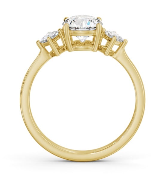 Round Ring 9K Yellow Gold Solitaire with A Princess Diamond ENRD183S_YG_THUMB1 