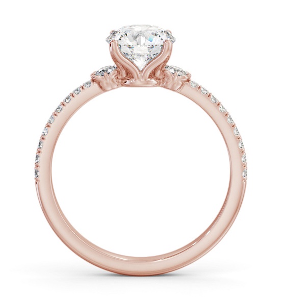 Round Diamond Traditional Engagement Ring 18K Rose Gold Solitaire ENRD184S_RG_THUMB1 