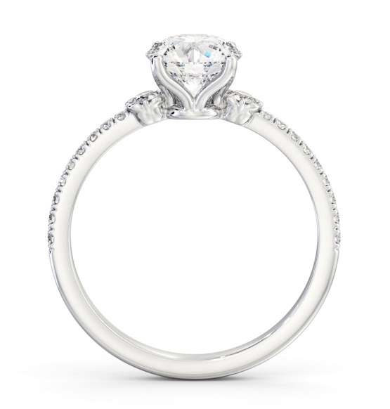 Round Diamond Traditional Engagement Ring Platinum Solitaire ENRD184S_WG_THUMB1 