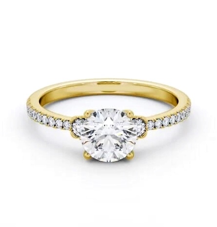 Round Diamond Traditional Engagement Ring 9K Yellow Gold Solitaire ENRD184S_YG_THUMB1