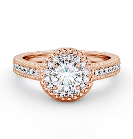 Halo Round Diamond Rope Design Engagement Ring 9K Rose Gold ENRD186_RG_THUMB2 