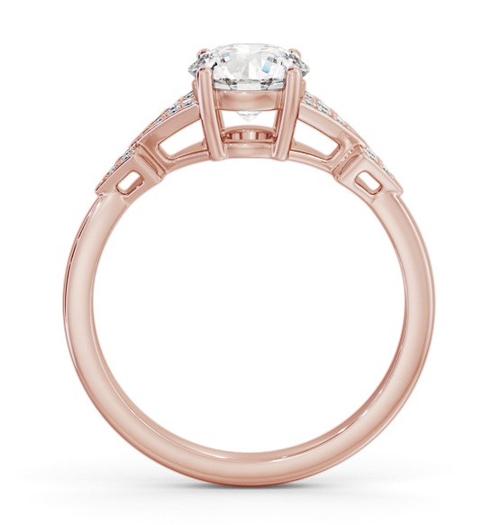 Round Diamond Contemporary Style Ring 18K Rose Gold Solitaire ENRD186S_RG_THUMB1 