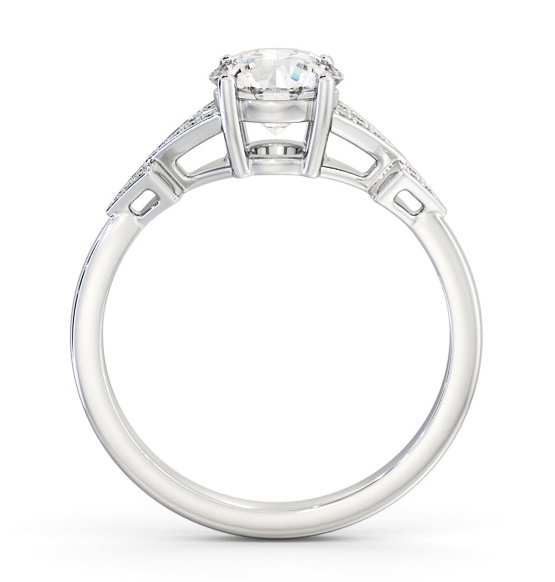 Round Diamond Contemporary Style Ring 18K White Gold Solitaire ENRD186S_WG_THUMB1 