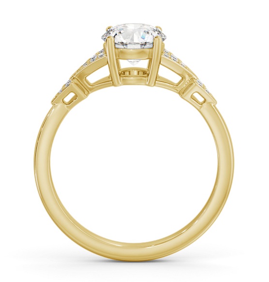 Round Diamond Contemporary Style Ring 18K Yellow Gold Solitaire ENRD186S_YG_THUMB1 