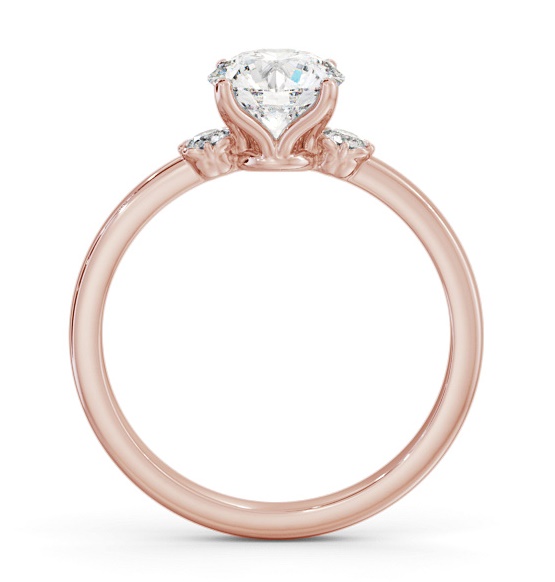 Round Diamond Traditional Engagement Ring 18K Rose Gold Solitaire ENRD187S_RG_THUMB1 