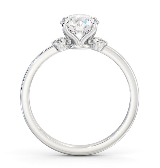 Round Diamond Traditional Engagement Ring 18K White Gold Solitaire ENRD187S_WG_THUMB1 