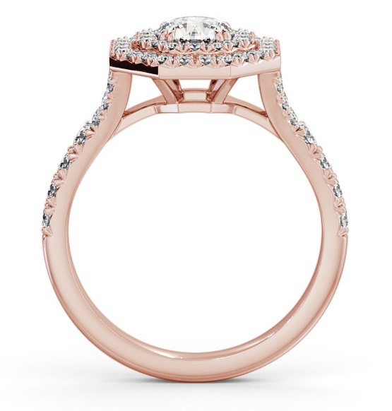 Double Halo Round Diamond Octagon Design Engagement Ring 9K Rose Gold ENRD188_RG_THUMB1 