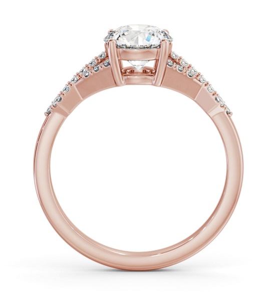 Round Diamond Contemporary Style Ring 9K Rose Gold Solitaire ENRD188S_RG_THUMB1 