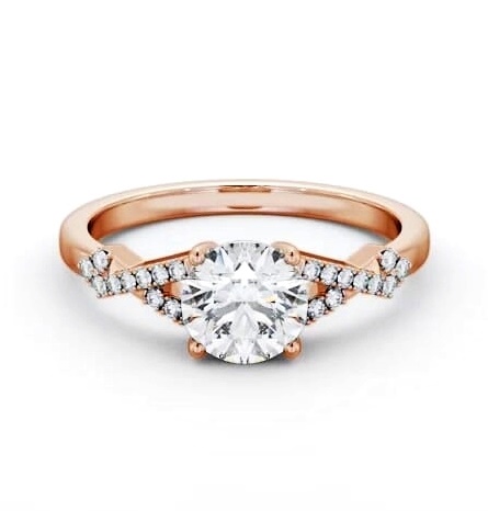 Round Diamond Contemporary Style Ring 18K Rose Gold Solitaire ENRD188S_RG_THUMB1