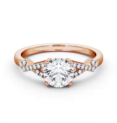 Round Diamond Contemporary Style Ring 18K Rose Gold Solitaire ENRD188S_RG_THUMB2 