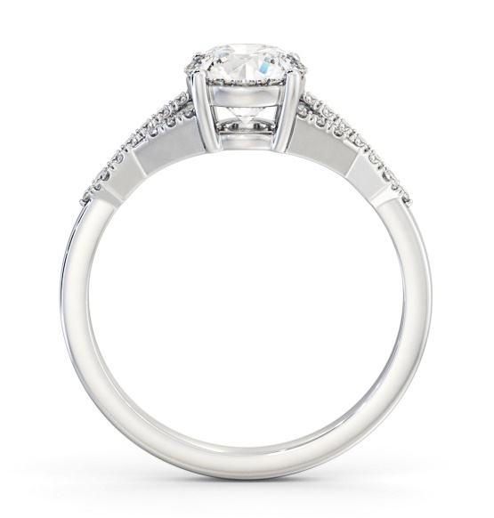 Round Diamond Contemporary Style Engagement Ring Platinum Solitaire ENRD188S_WG_THUMB1 