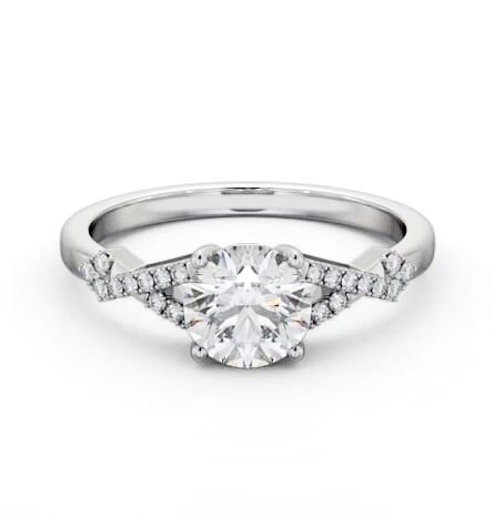 Round Diamond Contemporary Style Ring 18K White Gold Solitaire ENRD188S_WG_THUMB2 