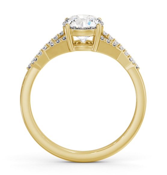 Round Diamond Contemporary Style Ring 9K Yellow Gold Solitaire ENRD188S_YG_THUMB1 