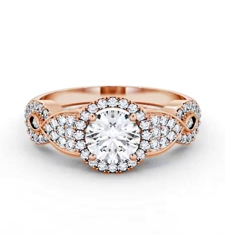 Halo Round Diamond Regal Design Engagement Ring 18K Rose Gold ENRD189_RG_THUMB2 