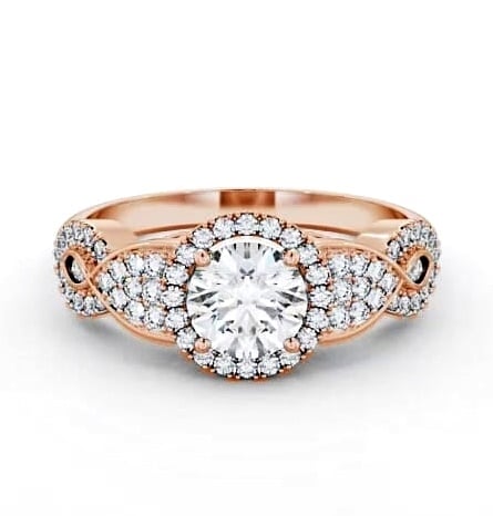 Halo Round Diamond Regal Design Engagement Ring 9K Rose Gold ENRD189_RG_THUMB1