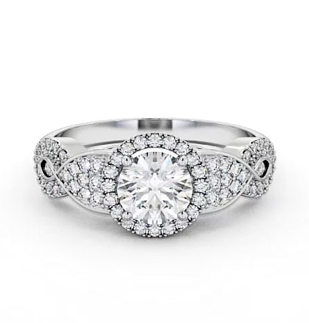 Halo Round Diamond Regal Design Engagement Ring 18K White Gold ENRD189_WG_THUMB2 