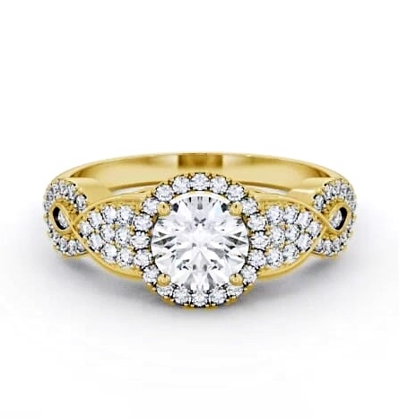 Halo Round Diamond Regal Design Engagement Ring 9K Yellow Gold ENRD189_YG_THUMB2 