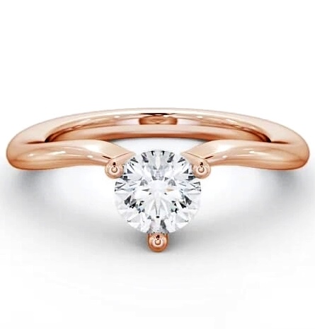 Round Diamond 3 Prong Engagement Ring 18K Rose Gold Solitaire ENRD18_RG_THUMB2 