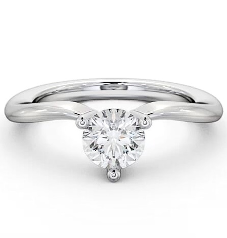 Round Diamond 3 Prong Engagement Ring Palladium Solitaire ENRD18_WG_THUMB2 