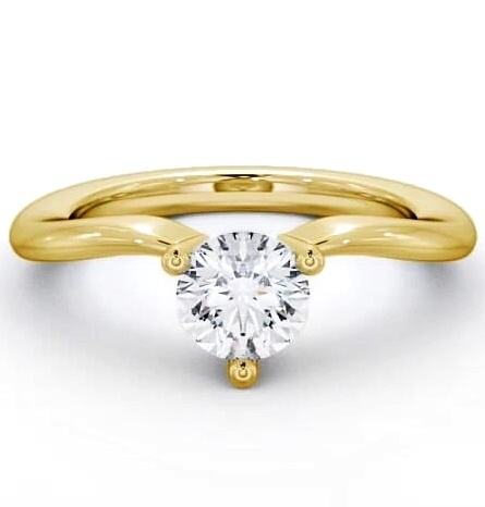 Round Diamond 3 Prong Engagement Ring 18K Yellow Gold Solitaire ENRD18_YG_THUMB2 