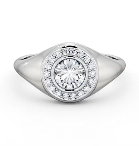 Halo Round Diamond Bezel with Channel Setting Engagement Ring Platinum ENRD190_WG_THUMB2 