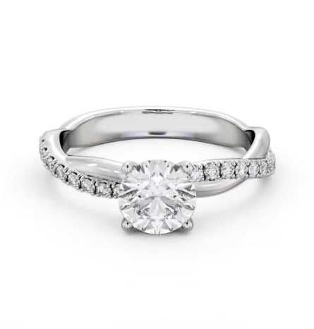 Round Diamond Crossover Band Engagement Ring Palladium Solitaire ENRD190S_WG_THUMB2 