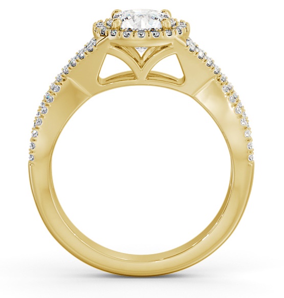 Halo Round Diamond Unique Design Engagement Ring 18K Yellow Gold ENRD191_YG_THUMB1 