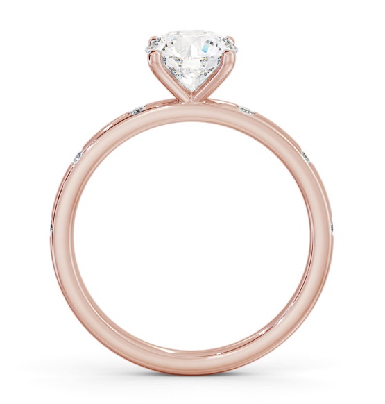 Round Diamond Engagement Ring 18K Rose Gold Solitaire with Flush ENRD191S_RG_THUMB1 