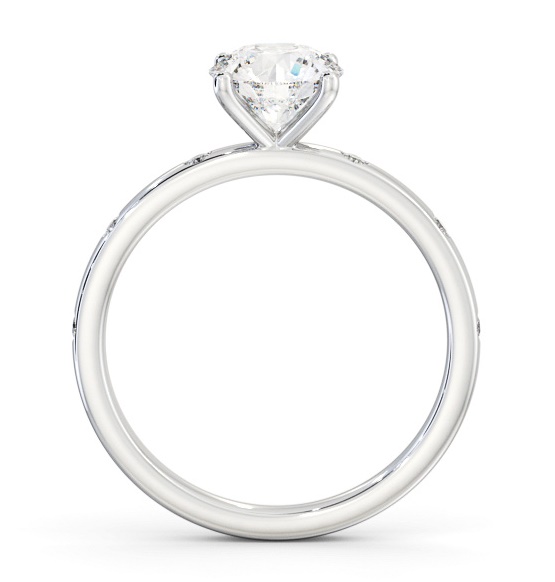 Round Diamond Engagement Ring Platinum Solitaire with Flush ENRD191S_WG_THUMB1 